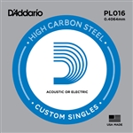 D'Addario Single Plain Steel 016