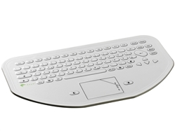 Used for Infection Control & Equipment Protection, the Mini-CleanBoard Flat-Surface Touchpad Keyboard 500-100-10 can be cleaned by washing with soap and water, sanitized or disinfected.
