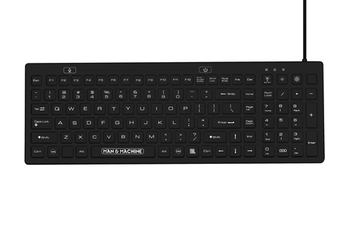Man and Machine D-COOL Washable Standard Backlit Full-size Keyboard (Black) (USB) | DCOOL/B5
