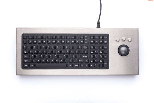 iKey Desktop Stainless Steel Keyboard Integrated Trackball (USB) (Stainless Steel) | DT-2000-TB-USB