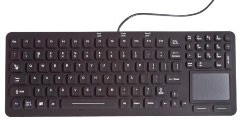 Fully Sealed, Touchpad Keyboard (USB) (Black) | EKS-97-TP by Econo