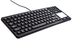 Used for Infection Control & Equipment Protection, the Backlit Waterproof Keyboard with Touchpad EKSB-97-TP can be cleaned by washing with soap and water, sanitized or disinfected.