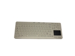 Used for Infection Control & Equipment Protection, the Backlit Waterproof Keyboard with Touchpad EKSB-97-TP-W can be cleaned by washing with soap and water, sanitized or disinfected.