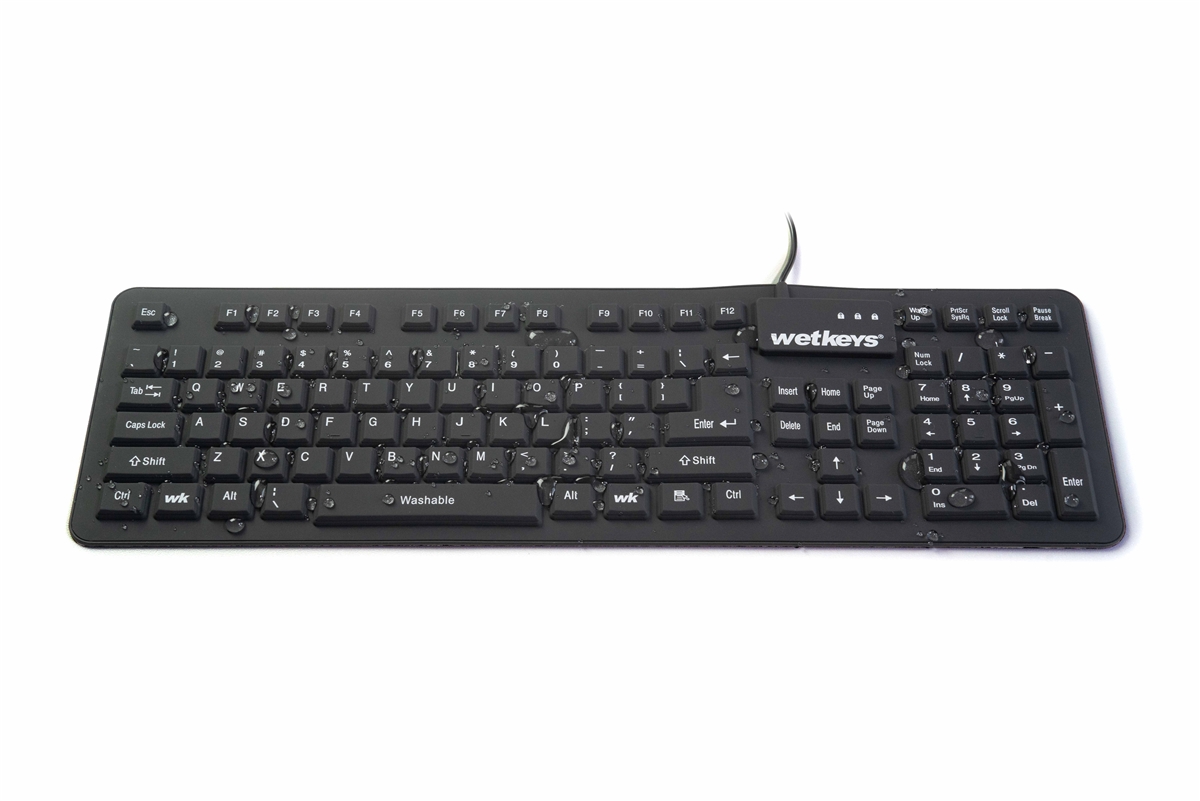 Soft-touch Comfort" Professional-grade Full-size Flexible Silicone  Waterproof Keyboard (USB) (Black) | KBWKFC106-BK by WetKeys Washable and  Waterproof Keyboards