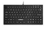 WetKeys Professional-grade Mid-Size Rigid Silicone Waterproof Keyboard with Pointing-Device, Backlight and ON-OFF Switch (USB) (Black) | KBWKRC89PB-BK