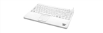 Used for Infection Control & Equipment Protection, the Slim-Cool+ Small-Footprint Keyboard Touchpad SCLP+/W5 can be cleaned by washing with soap and water, sanitized or disinfected.