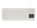 Used for Infection Control & Equipment Protection, the Desktop Keyboard with Touchpad PS2 SK-97-TP-PS2 can be cleaned by washing with soap and water, sanitized or disinfected.