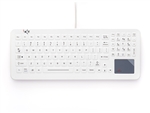 iKey SlimKey Cleanable Sealed Medical Keyboard Touchpad (USB) (White) | SLK-102-TP-FL-WHITE-USB