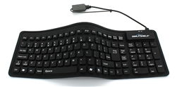 Used for Infection Control & Equipment Protection, the Seal-Flex Silicone Waterproof Keyboard SSF106 can be cleaned by washing with soap and water, sanitized or disinfected.