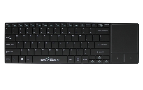 Used for Infection Control & Equipment Protection, the Clean-Wipe Medical Keyboard with Touchpad SSKSV099P can be cleaned by washing with soap and water, sanitized or disinfected.