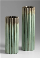 Olive Scallop Vases