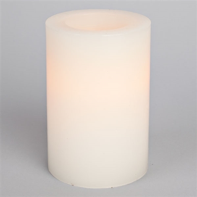 6" Flameless Pillar - White