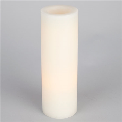 12" Flameless Pillar - White