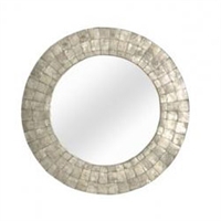 Silver Capiz Small Mirror