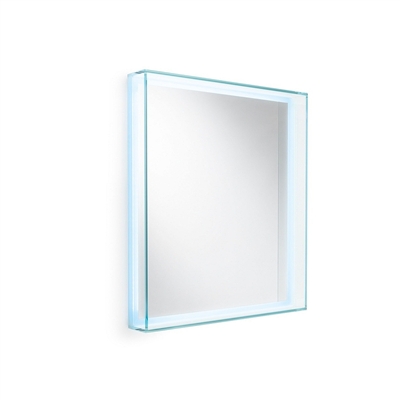 Glass Framed Wall Mirror w/LED