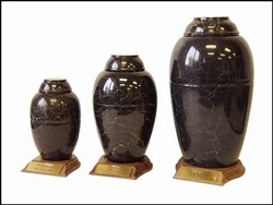 Black Marble Pet Urn