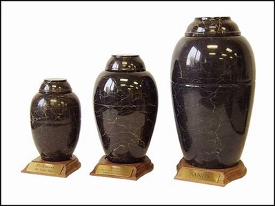 Black Marble Pet Urn