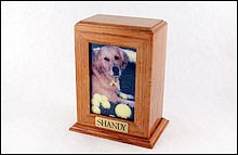 Oak Photo Urn - Vertical