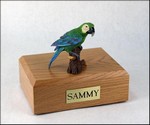 Bird Urn - Green Parrot