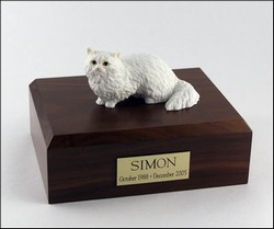 Cat Urn, Angora - White