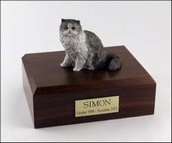 Cat Urn, Persian, Gray