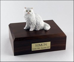 Cat Urn, Persian, White