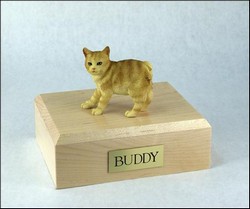Red Tabby Manx Cat Urn