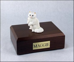 Cat Urn, Persian, White