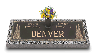 Evergreen Bronze Grave Marker