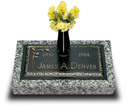 Castle Rose Bronze Grave Marker