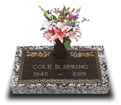 Garden of Life Rose Bronze Grave Marker