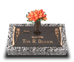 Tea Rose Bronze Grave Marker