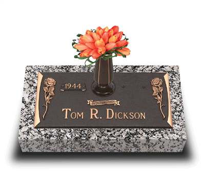 Tea Rose Bronze Grave Marker