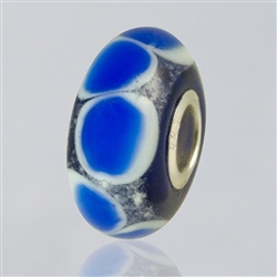 Blue Dots Glass Cremation Bead for Pandora Bracelets