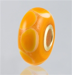 Orange Dots Glass Cremation Bead for Pandora Bracelets