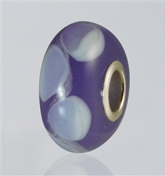 Purple Dots Glass Cremation Bead for Pandora Bracelets