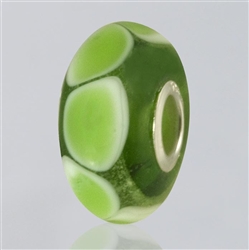 Green Dots Glass Cremation Bead for Pandora Bracelets