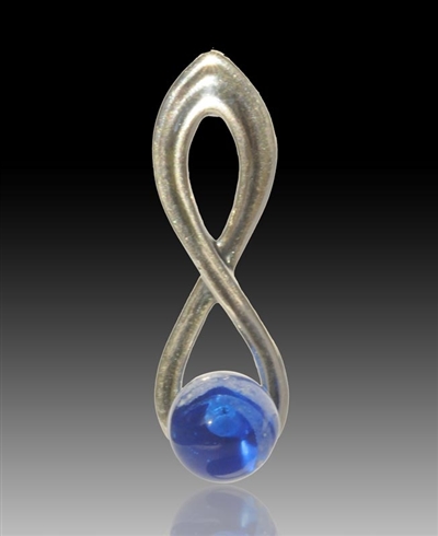 Harmony Silver & Glass Pearl Pendant - Blue