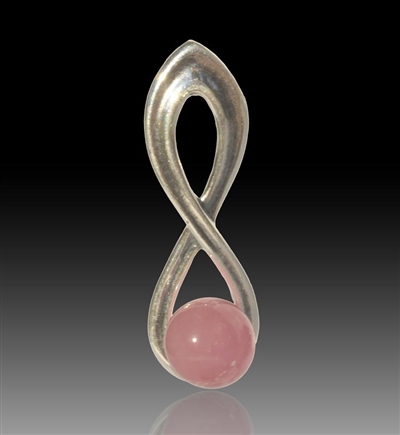 Harmony Silver & Glass Pearl Pendant - Pink