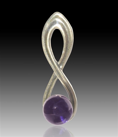 Harmony Silver & Glass Pearl Pendant - Purple