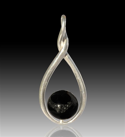 Melody Glass Pearl Cremation Pendant - Black