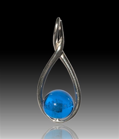 Melody Glass Pearl Cremation Pendant - Blue