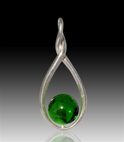 Melody Glass Pearl Cremation Pendant - Green