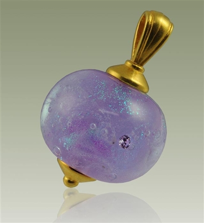 Glass Cremation Pendant - Lavender