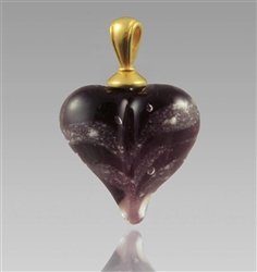 Plum Heart Glass Cremation Pendant