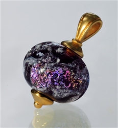 Glass Cremation Pendant - Swirling Galaxy Dark Plum