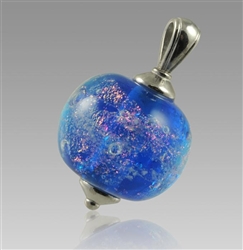 Glass Cremation Pendant - Swirling Galaxy Pulsar