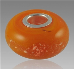 Orange Glass Cremation Bead for Pandora Bracelets