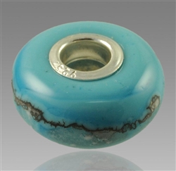Turquoise Glass Cremation Bead for Pandora Bracelets