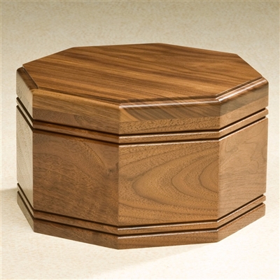 Walnut Octagon Wood Urn